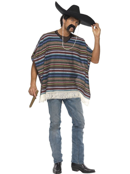 Costumes Men - Mexican Poncho Authentic Style Adult Costume
