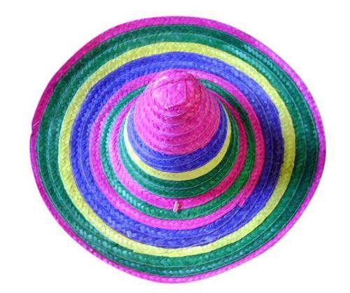 Multi Colored Mexican Costume Sombrero Straw Hat