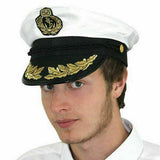 White Satin Captain Costume Hat