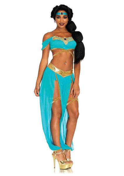 Oasis Princess Arabian Sexy Belly Dancer Genie Jasmine Womens Costume
