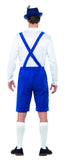 Oktoberfest Bavarian Blue Short Lederhosen Costume back