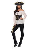 Pirate Shirt Ivory Deluxe Adult Women's Costume side