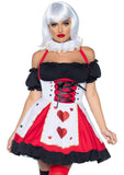 Queen of Hearts Royal Flush with white wig