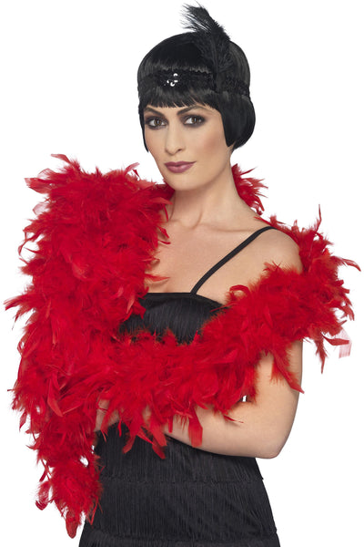 Fluffy red feather boa 80g 1.8m