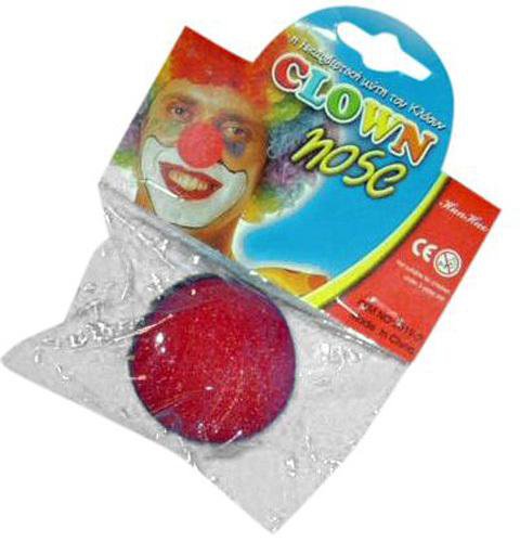 Red Foam Sponge Stick -On Clown Nose
