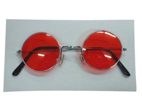 Red Round Hippie Glasses Pop Star Costume Sunglasses