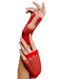 Red Short 1980's Fishnet Gloves