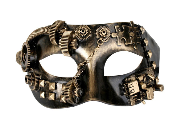 Steampunk Masquerade Eye Mask Gold