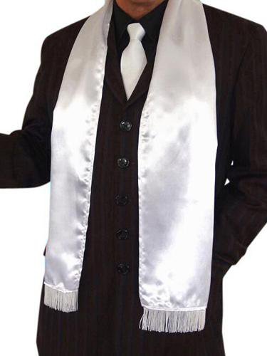 Scarf Gangster White 1920s Costume Fancy Dress Accessory