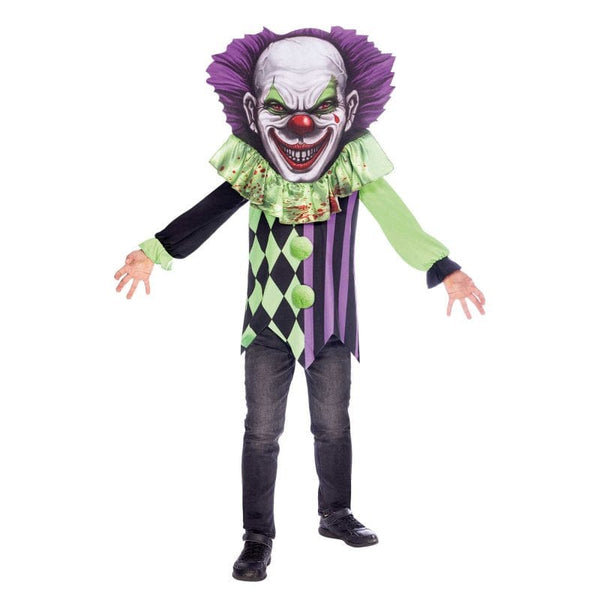 Scary Clown Big Head Kids Costume