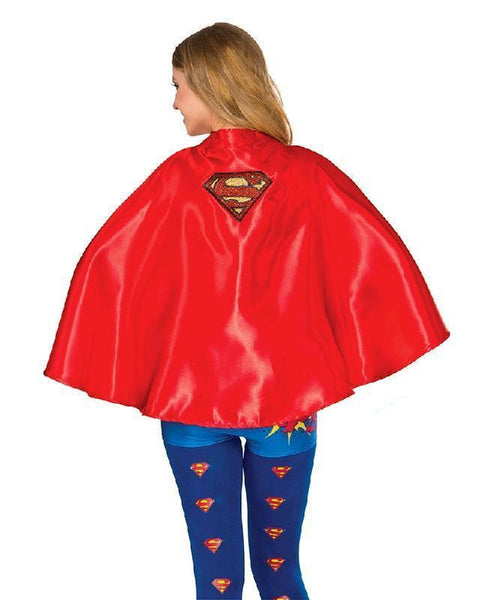Supergirl Cape Adult Fancy Dress Superhero Costume Accessory