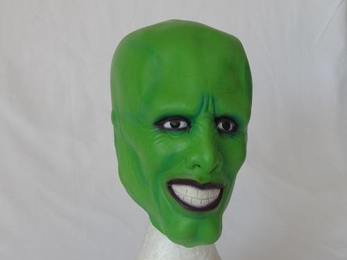 Green latex overhead Jim Carey The Mask full face costume mask