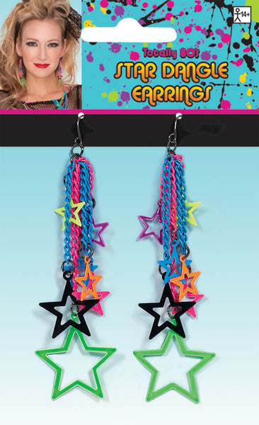 Totally 80s Star Dangle Earrings