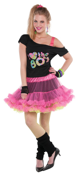 80s costume accessories - reversible tulle tutu skirt pink
