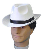 Gangster White Satin 1920's Costume Hat Fedora Style