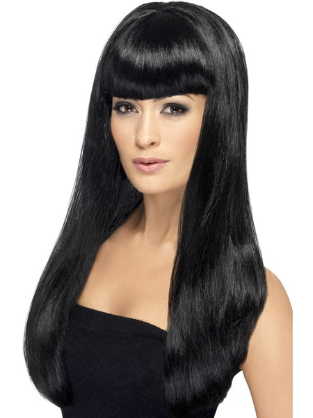 Wig Women's Long Straight Black Babelicious Wig with Fringe