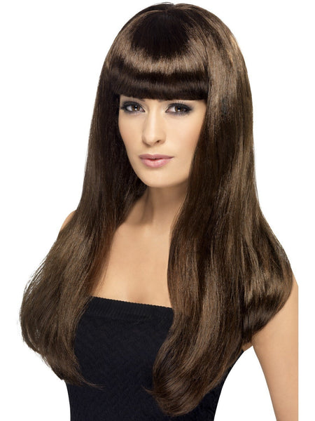 Wig Women's Long Straight Brown Babelicious Wig with Fringe