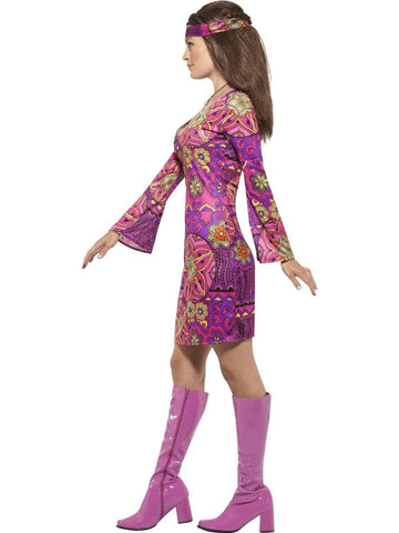 Woodstock Hippie Chick Ladies Fancy Dress Costume profile