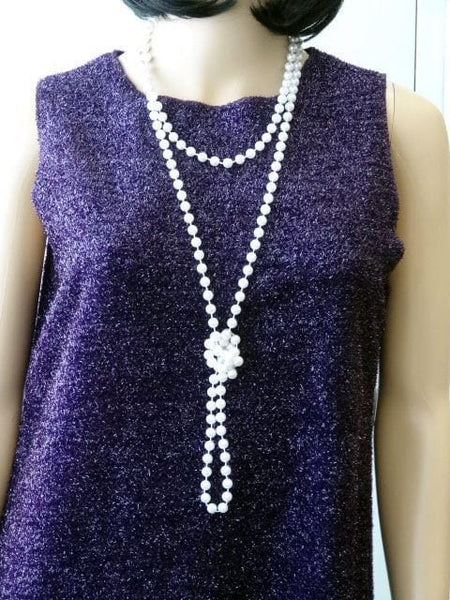 Pearl White 1920's Flapper Beads