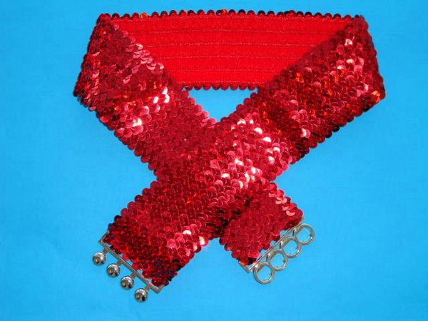 Accessories - Belt Disco Costume Red Sequin