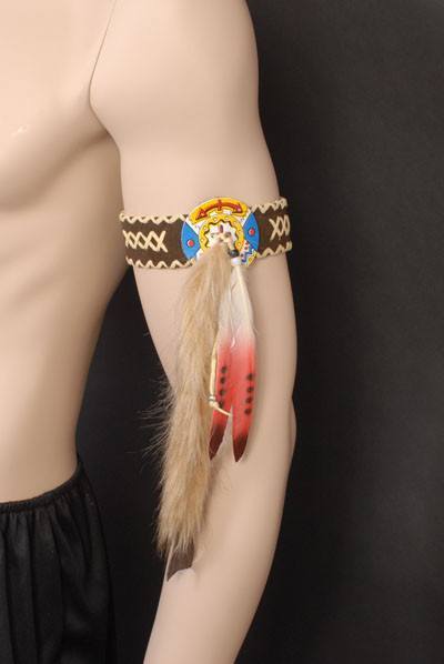 Native American Indian Costume Armband with Feathers