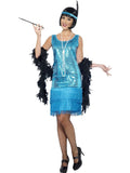 1920s Flirty Blue Flapper Costume 1920s Gatsby Fancy Dress