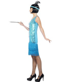 1920s Flirty Blue Flapper Costume 1920s Gatsby Fancy Dress profile