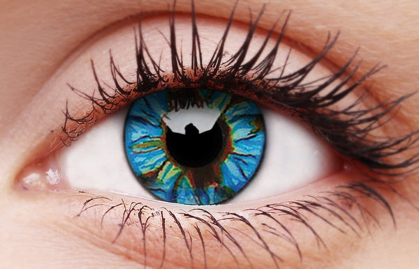 Coloured Contact Lenses 1 year Blue Streak