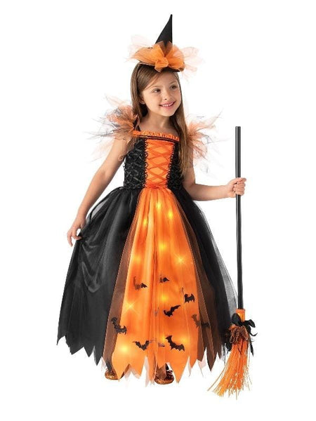 Pumpkin Orange Witch Light Up Children's Costume