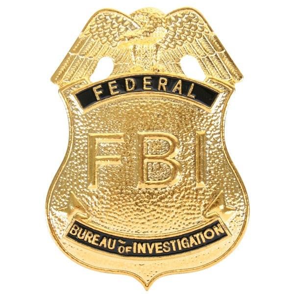 Gold FBI Metal Costume Badge