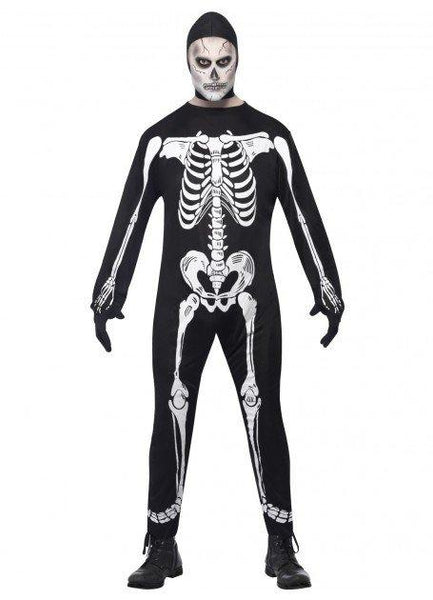 Halloween Skeleton Jumpsuit Adults Costume Day Of The Dead Fancy Dress 