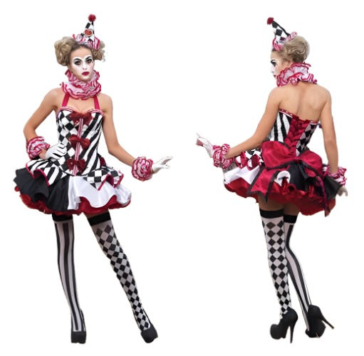 rental Costumes - Harlequin Clown Womens Costume 