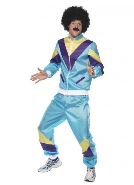 Men's Retro 1980's Tracksuit Costume Funny Fancy Dress