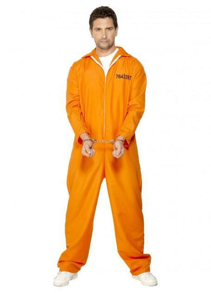 Costumes Men - Escaped Prisoner Orange Jumpsuit Adult Costume