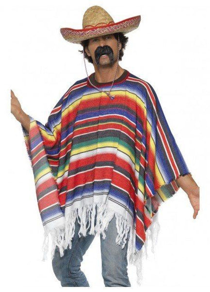 Costumes Men - Mexican Poncho Colourful Adult Costume