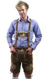Costumes Men - Oktoberfest Traditional Authentic Lederhosen And Blue Shirt