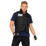 Costumes Men - Police SWAT Commander Mens Adult Costume Police Vest FBI Fancy Dress Jacket