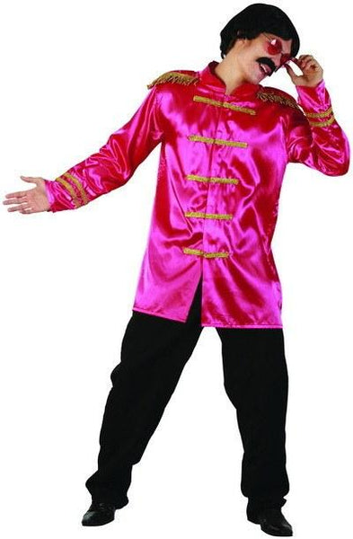 Costumes Men - Sgt Peppers Pink Jacket Rock-star Costume 60s 70s Fancy Dress Outfit