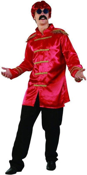 Costumes Men - Sgt Peppers Red Jacket Rock-star Costume 60s 70s Fancy Dress Outfit