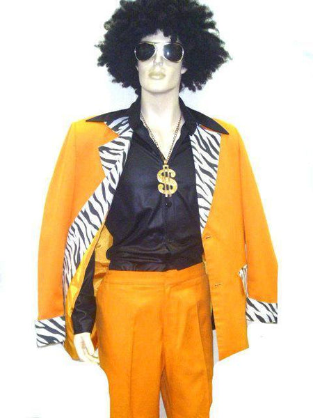 Costumes - Pimp Orange Zebra Suit Mens Costume