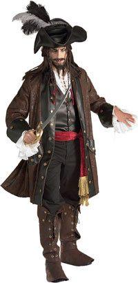 Costumes - Pirate Captain Caribbean Mens Costume