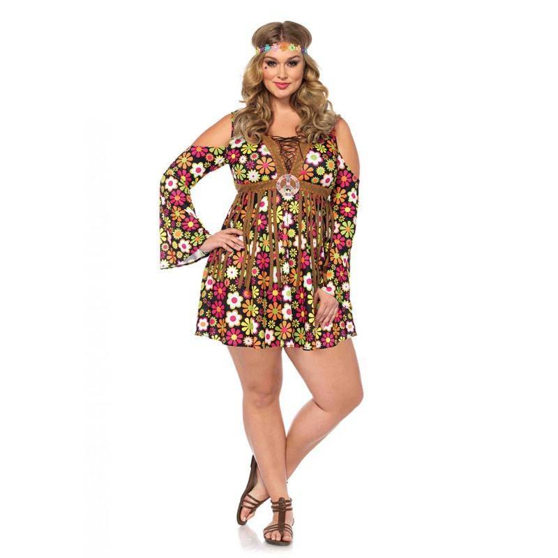 60s Hippy Clothing Fancy Dress Hippie Women's Plus Size Hippy