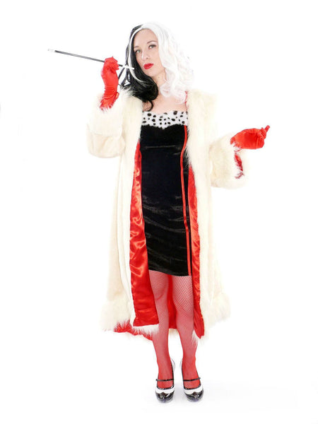 Cruella De Vil Coat Adult Hire Costume