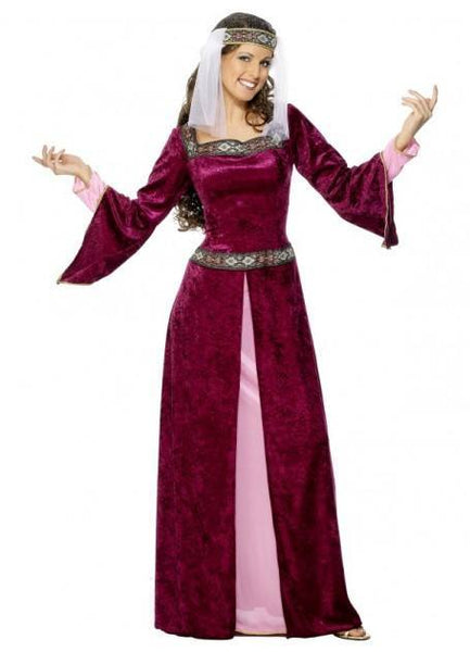 Maid Marion Magenta Medieval Costume