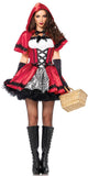 Costumes Women - Red Riding Hood Womens Gothic Fancy Dress Adult Hire Costume 