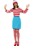 Where's Wally Wenda Adult Costume Wheres Waldo Book Week Fancy Dress Outfit
