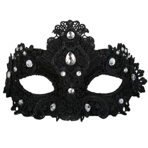 Masquerade Black Lace Crystal Women's Eye Mask