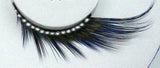 Black False Eyelashes with Blue Tint and Crystals