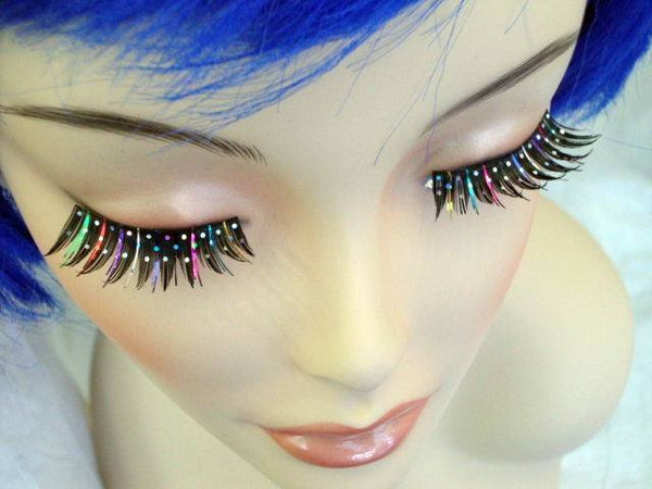 False Eyelashes with Multi Glitter