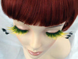 Eyelashes Yellow With Black Feathers